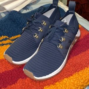 Merrell blue , gum and white knit shoes